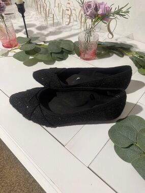 Seychelles Black Sparkle Pointed Toe Slip-On Flats